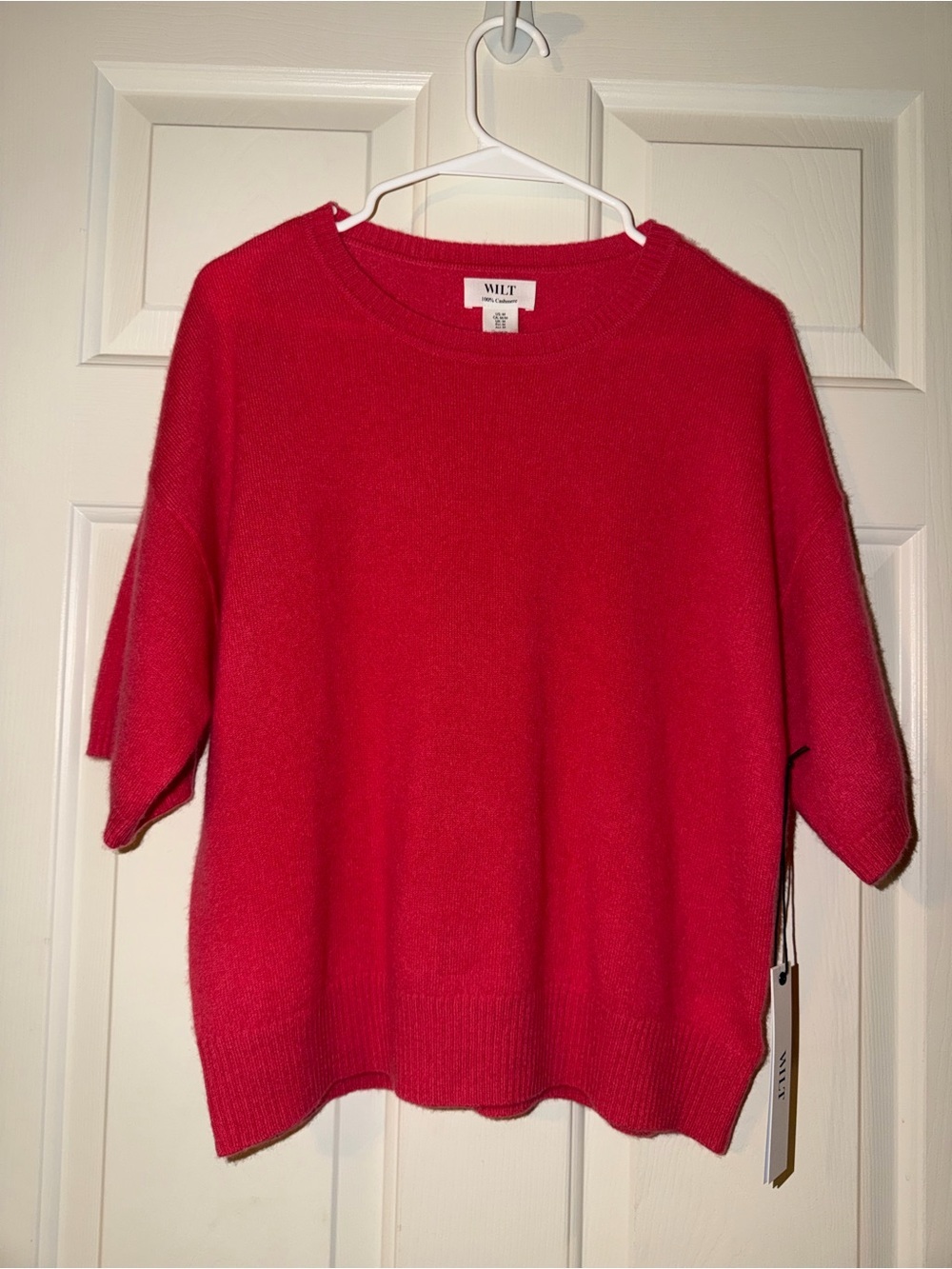 NWT WILT 100% Cashmere Short Sleeve Sweater - size M